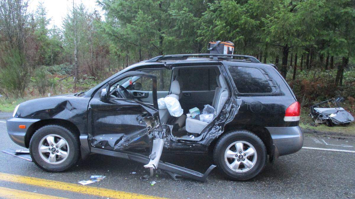 A two-car collision shut down State Route 510 in the area of Meridian for about an hour early Wednesday morning. The driver of this car was taken to an area hospital with minor injuries.