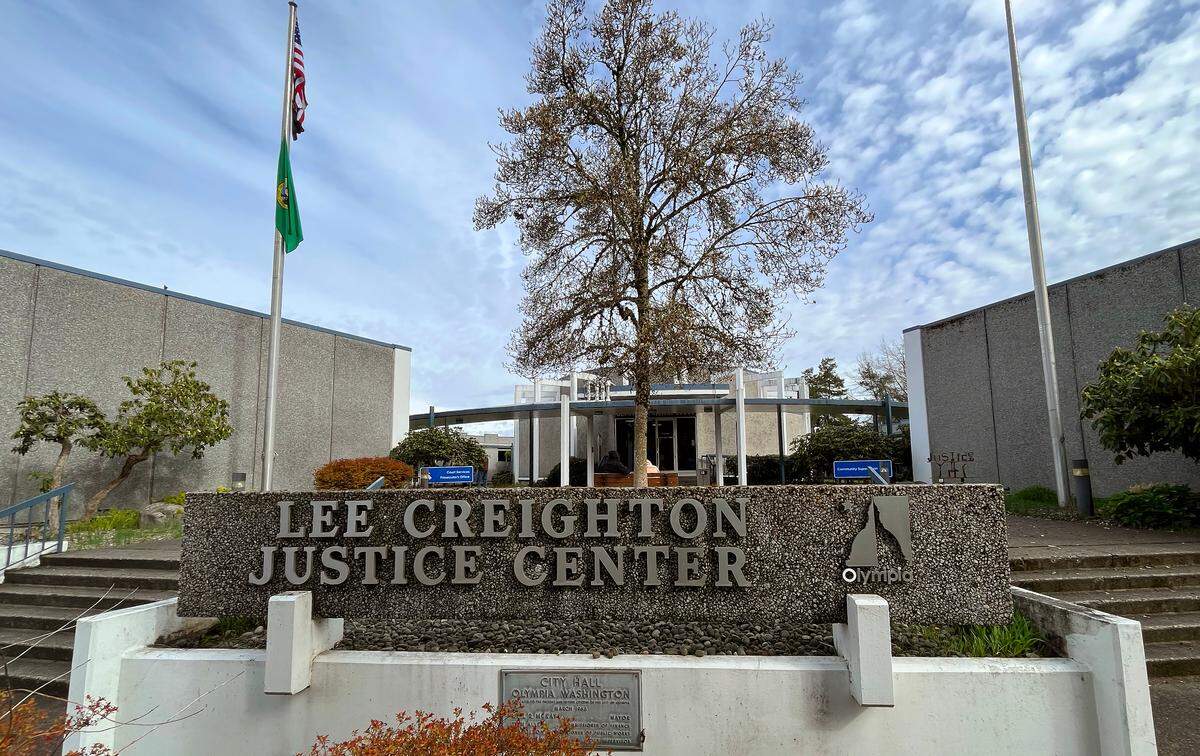 April 10, 2025 photo of the Lee Creighton Justice Center in Olympia, Wa.