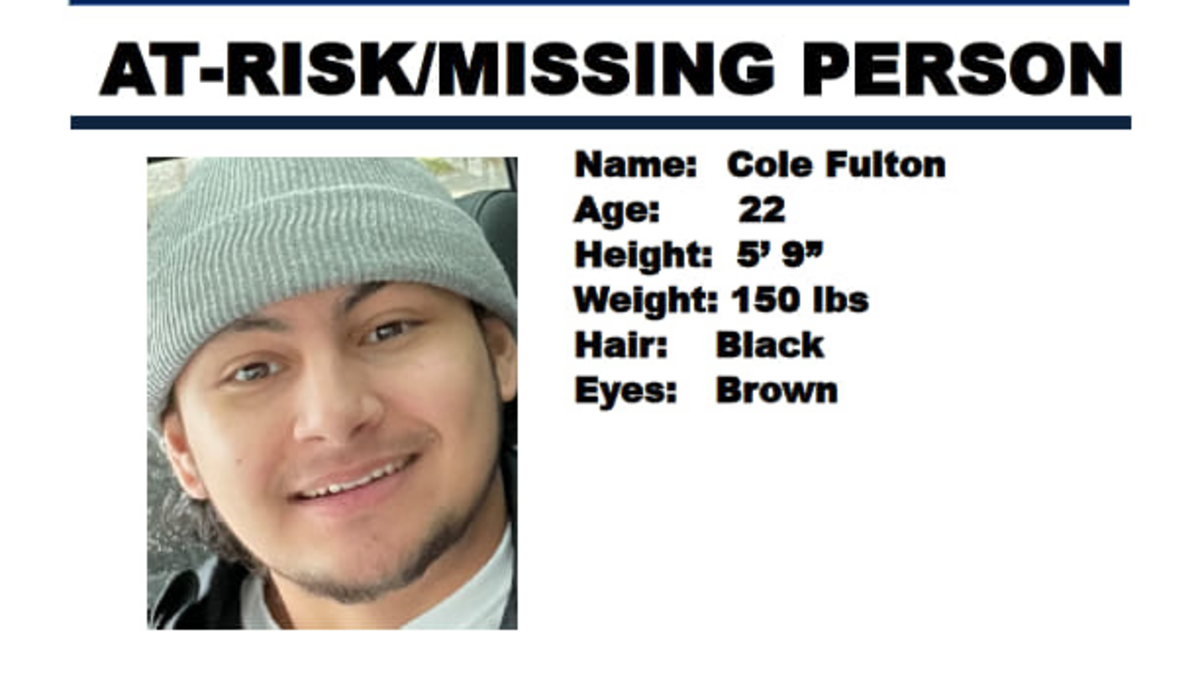 Cole Fulton, a 22-year-old indigenous person, has been missing since he was last seen in the Centralia area at about 11 a.m. Friday, July 28.