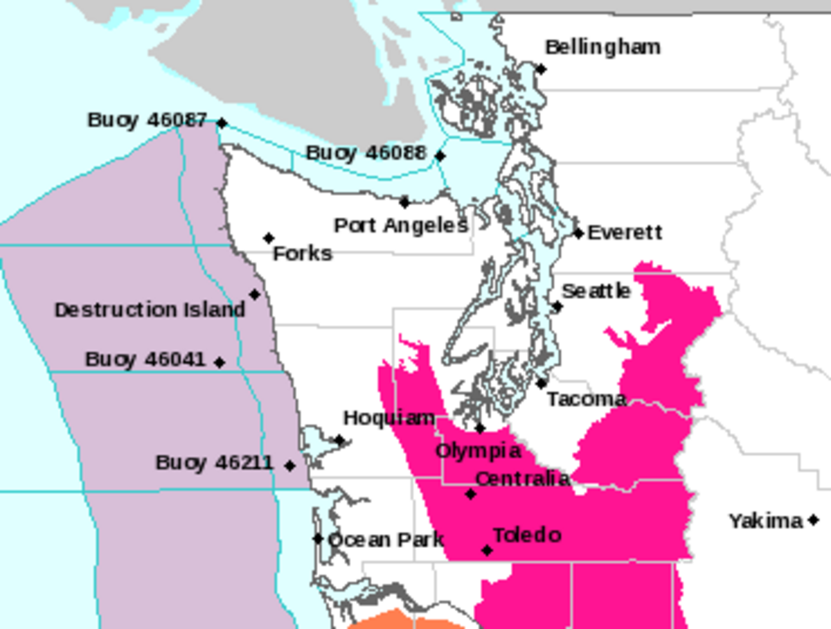 The red portion of this Western Washington map indicates where a red flag warning is in effect.
