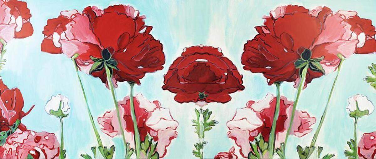 “Claire’s Poppy Field” by Andrea Edwards. Acrylics on Canvas, Olympia, Washington.