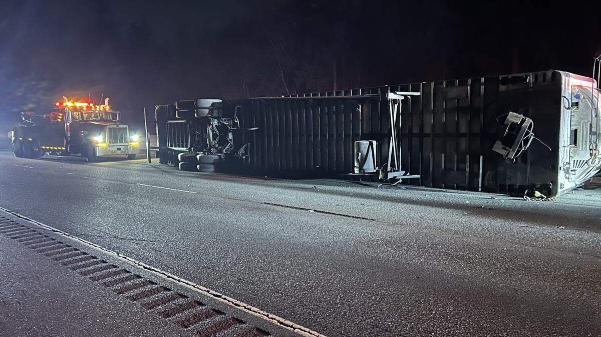 The wrong-way driver apparently was headed south in the northbound lanes of I-5 when he crashed into a semi-trailer near Maytown in Thurston County.