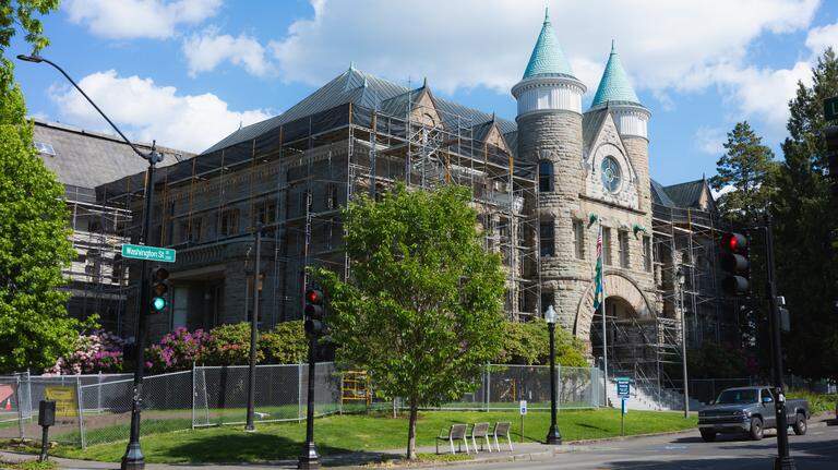 What’s with the construction fences around the Old Capitol Building in Olympia?