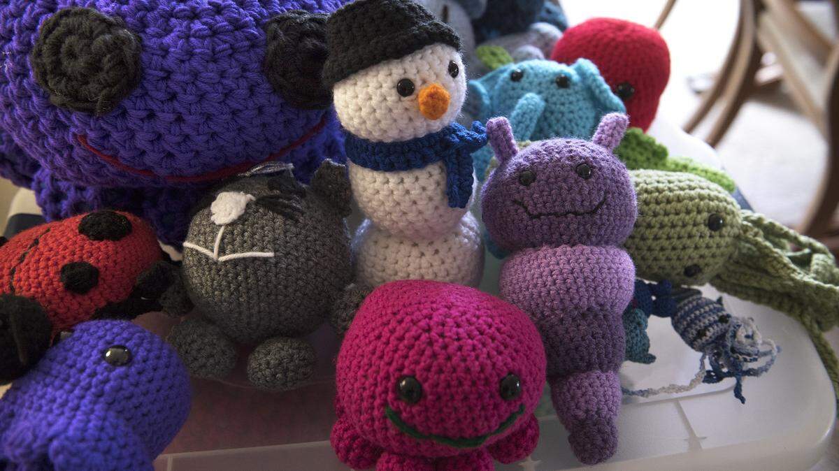 Hand-knit and crocheted items abound at local bazaars.