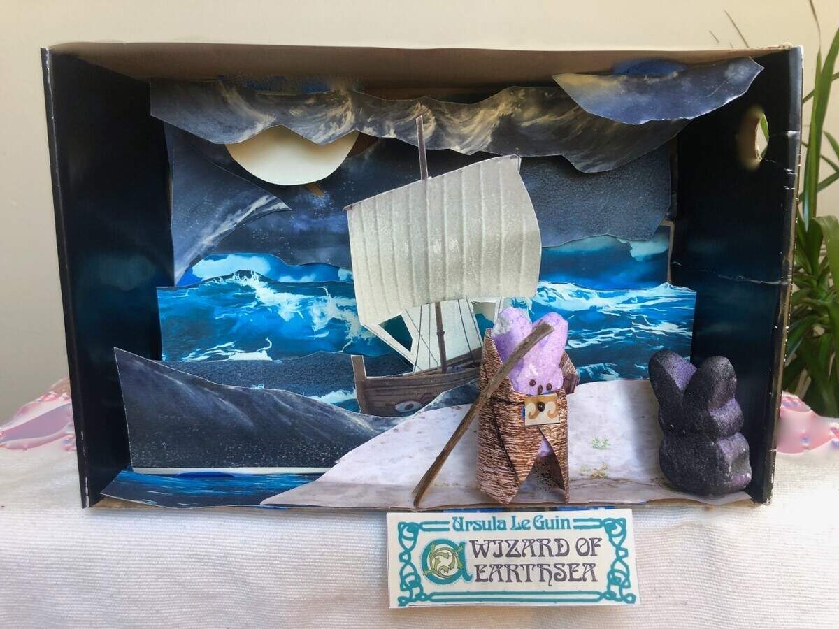 “God Faces His Shadow,” by Danielle Ruse, recreates a scene from Ursula K. LeGuin’s “A Wizard of Earthsea.” Ruse won third place in last year’s contest.