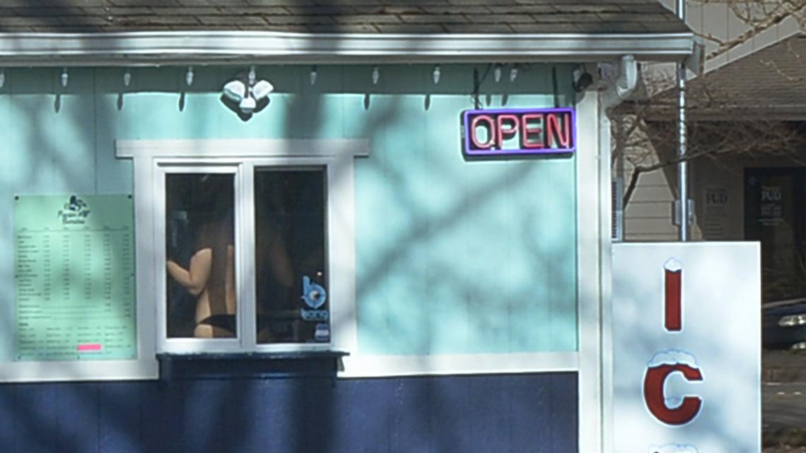A barista at the Pacific NW Baristas coffee stand works the Monday afternoon shift as the city of Lacey prepares to consider a new public nudity ordinance which could directly affect local bikini barista stand operations.