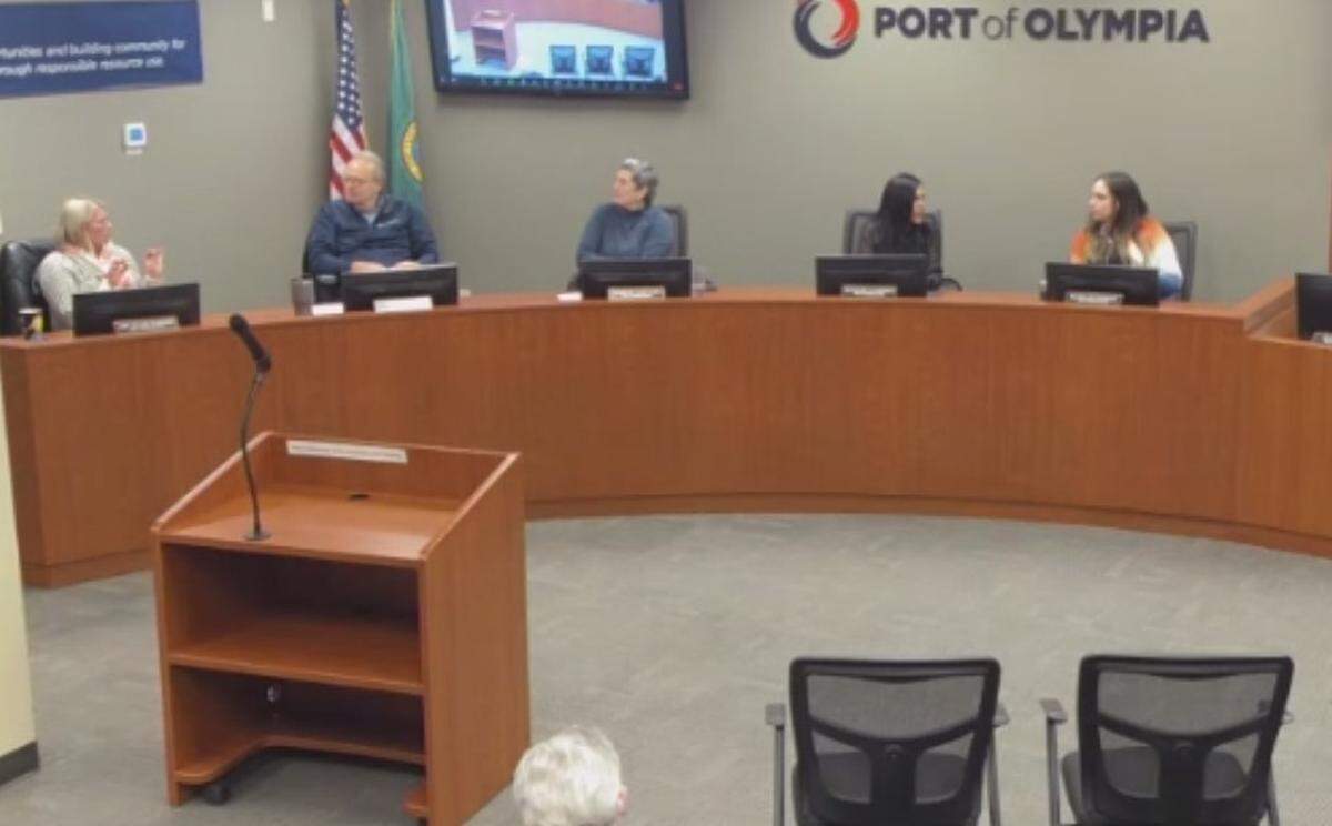 The Port of Olympia commission gathered on Jan. 27, 2025.