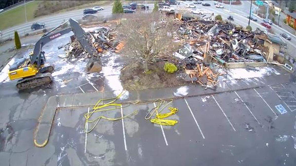The aftermath of a Sunday morning fire in Centralia. A 31-year-old man is now in custody.