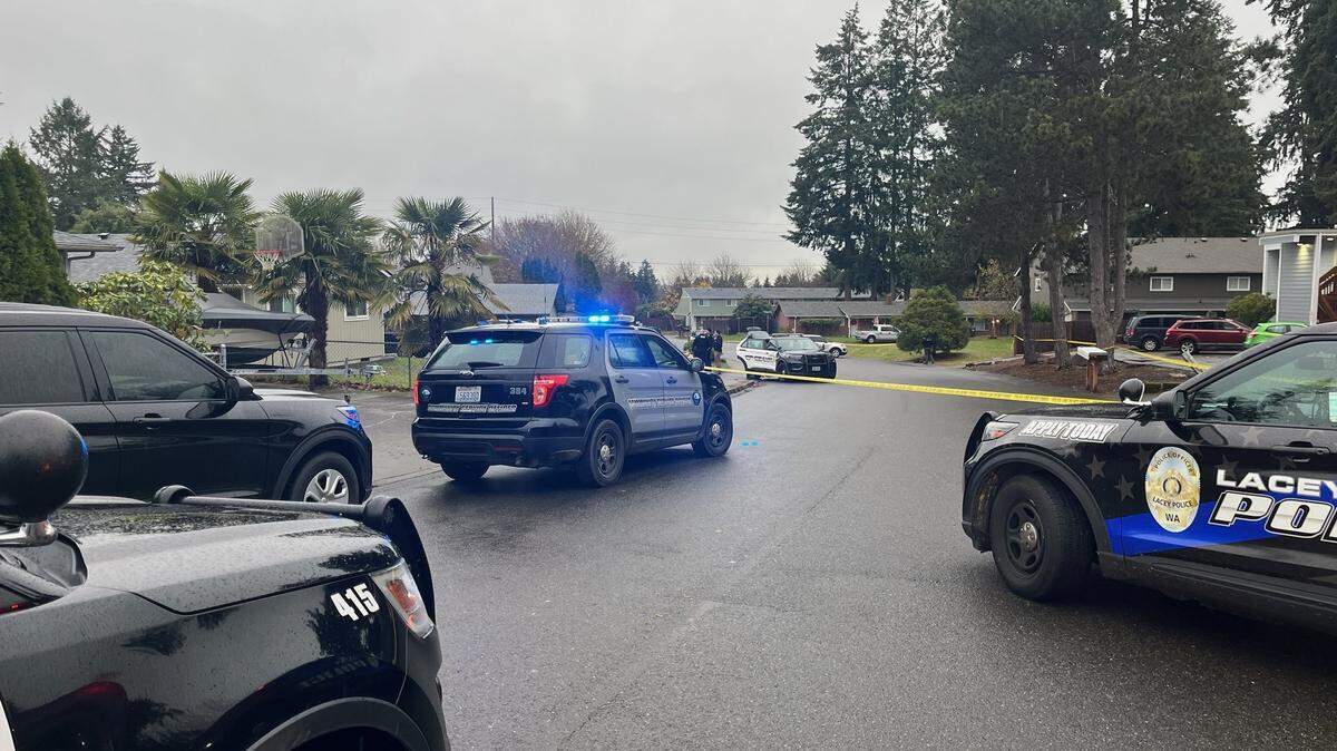 Police were dispatched to the 700 block of Enterprise Drive Northeast Tuesday afternoon after a report of a man firing guns outside a residence in Lacey.