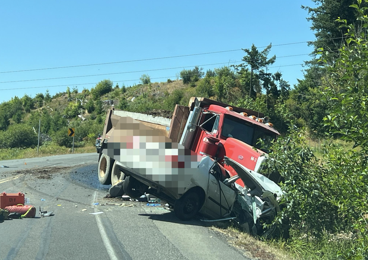 A seriously injured driver was airlifted following a car versus dump truck collision in south Thurston County on Tuesday, July 22, 2025. Sheriff Derek Sanders came across the scene while he was off-duty.