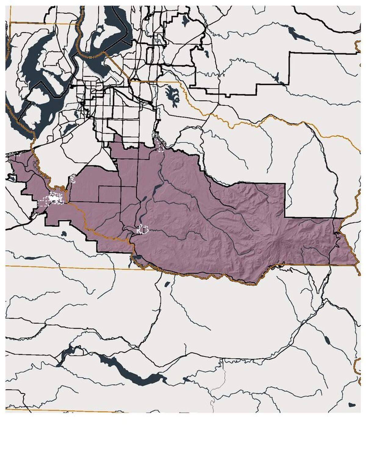 A map of Washington state’s 2nd Legislative District.