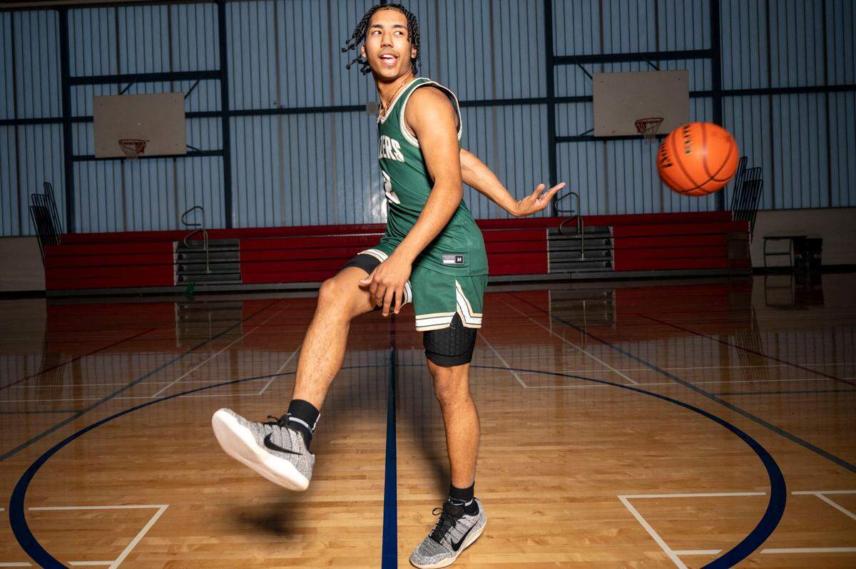 Timberline’s Miles Gurske poses for a portrait at Silas High School in Tacoma, Wash., on Wednesday, March 16, 2022.
