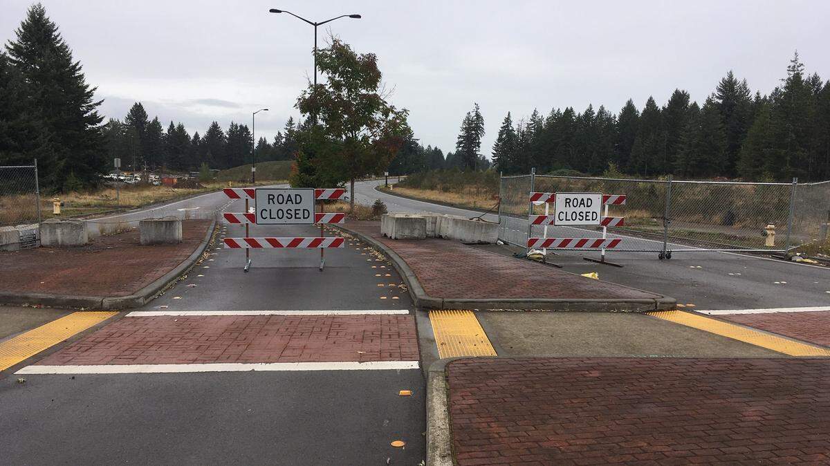 Main Street, an unfinished road near Cabela’s in northeast Lacey, is under consideration as a temporary overnight parking site for RVs and other vehicles, according to Lacey City Council meeting minutes. This is how Main Street appears to those driving on Marvin Road.