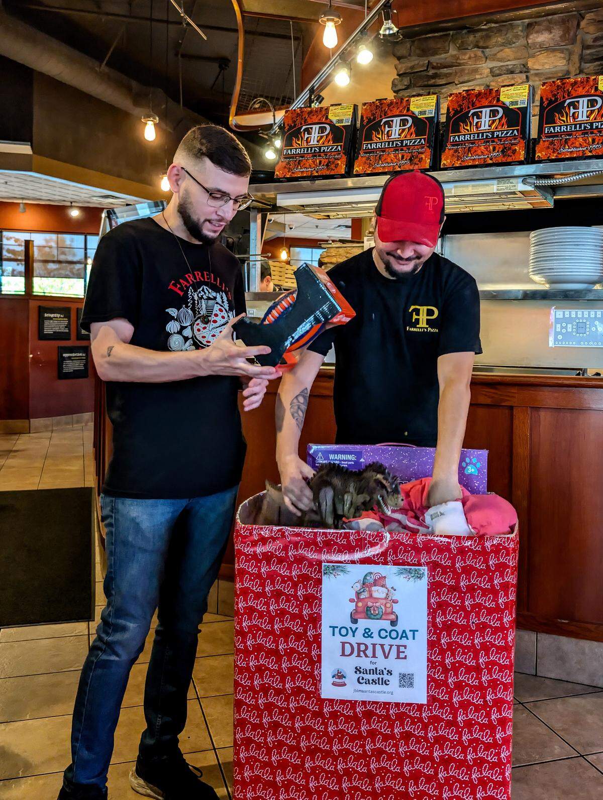 Four Farelli’s Pizza locations in Thurston County will be accepting toy and coat donations for Santa’s Castle through Nov. 24.