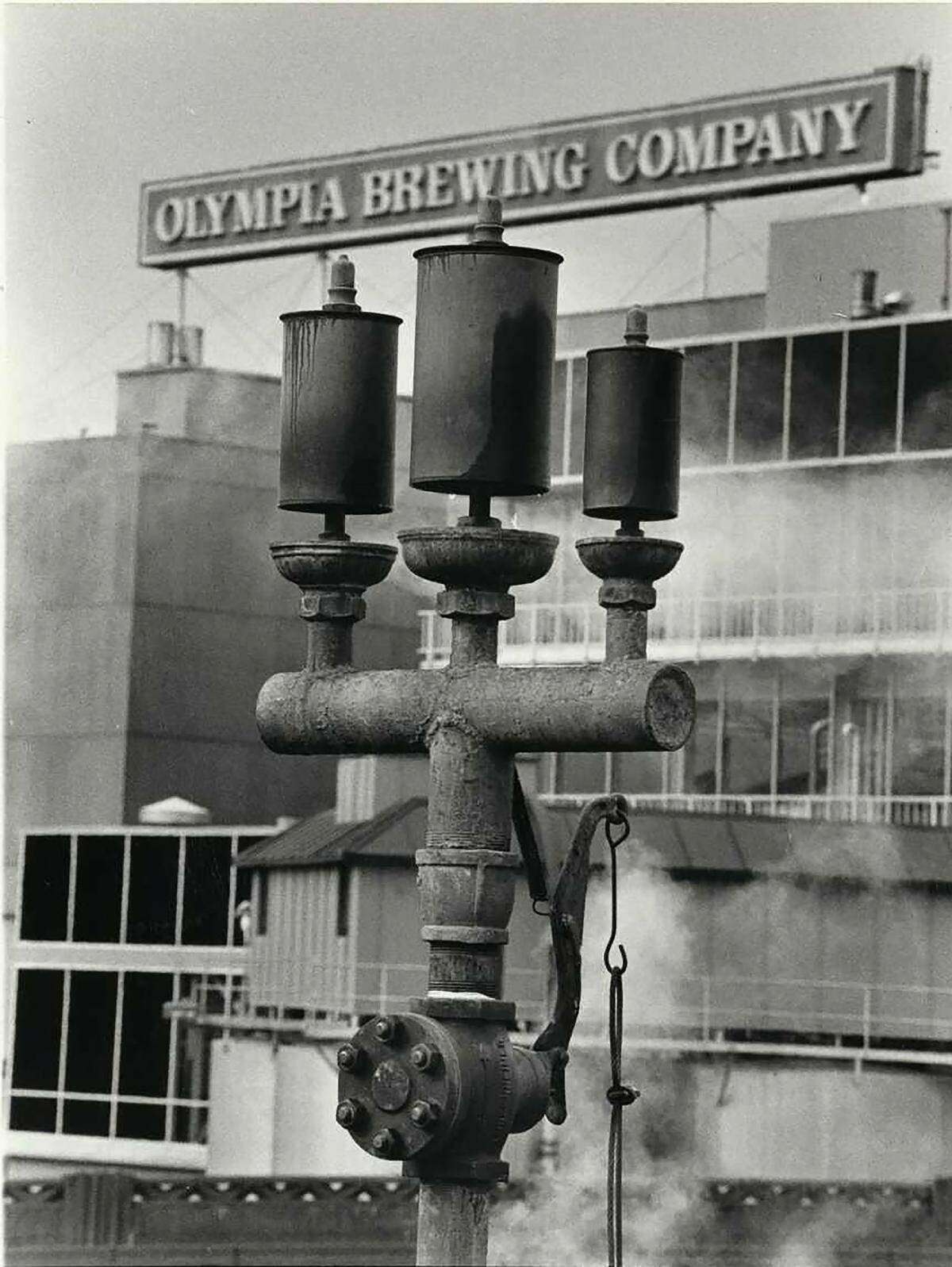Archive photo of the Olympia Brewery whistle at its original location. Courtesy photo: Olympia Tumwater Foundation