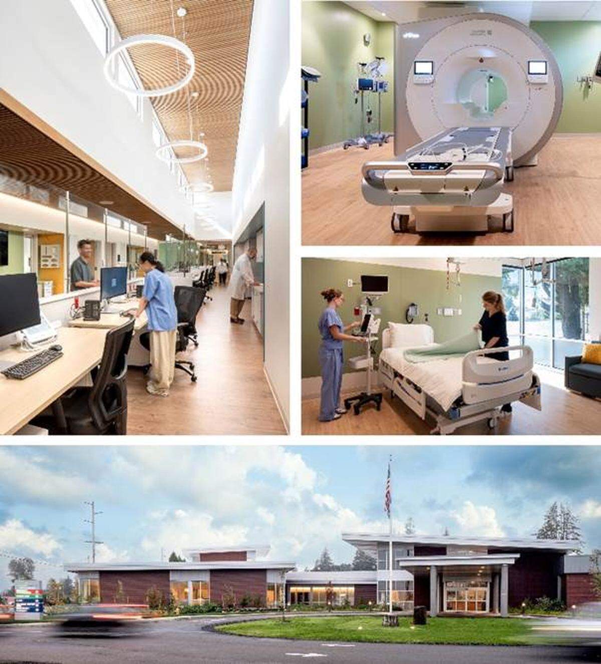 A photo collage of the recently completed first-phase expansion of Summit Pacific Medical Center in Elma.