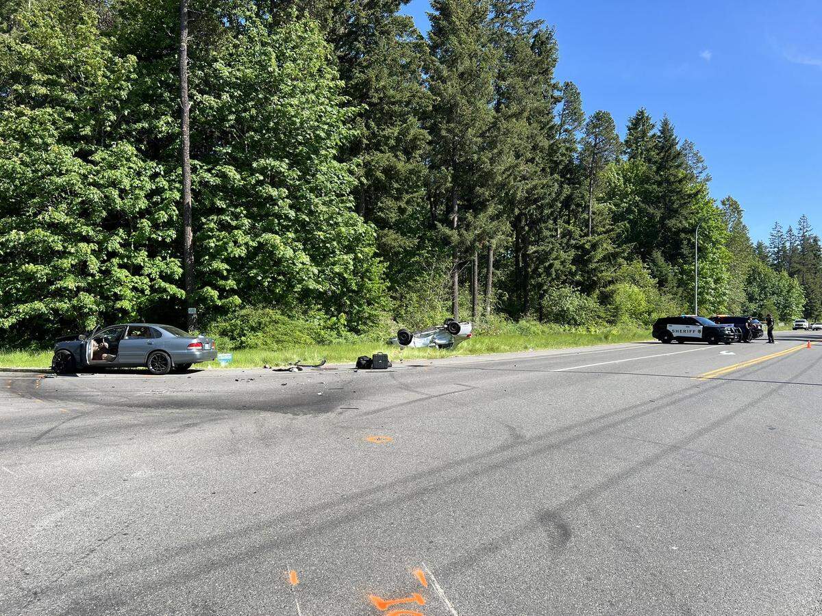 Multiple people were injured when a driver allegedly blew a stop sign and T-boned another vehicle at 148th Avenue and Vail Road in Yelm
