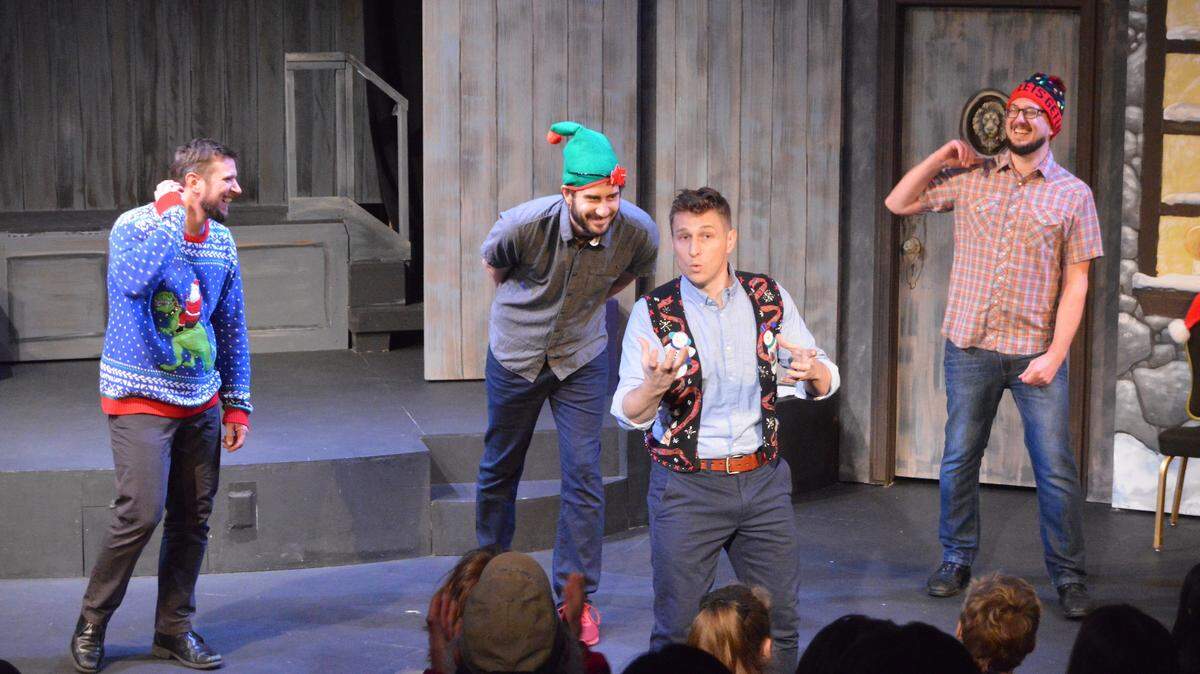 The Heroes of Improv -- from left, Yonk Reinemer, Tim Eisner, DK Reinemer, and Ben Eisner -- will perform two shows Saturday night at Olympia Family Theater.