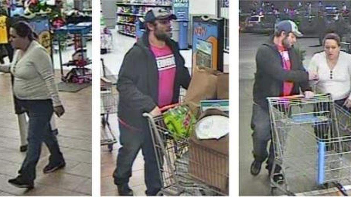 Lacey police are looking for a man and woman suspected of using a stolen credit.