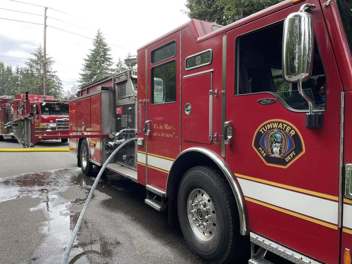 Tumwater Fire Department crews responded to a residential structure fire on the 6900 block of Lively Street Southwest on Wednesday, July 1, 2026. The agency shared a photo of trucks on the scene on Facebook.