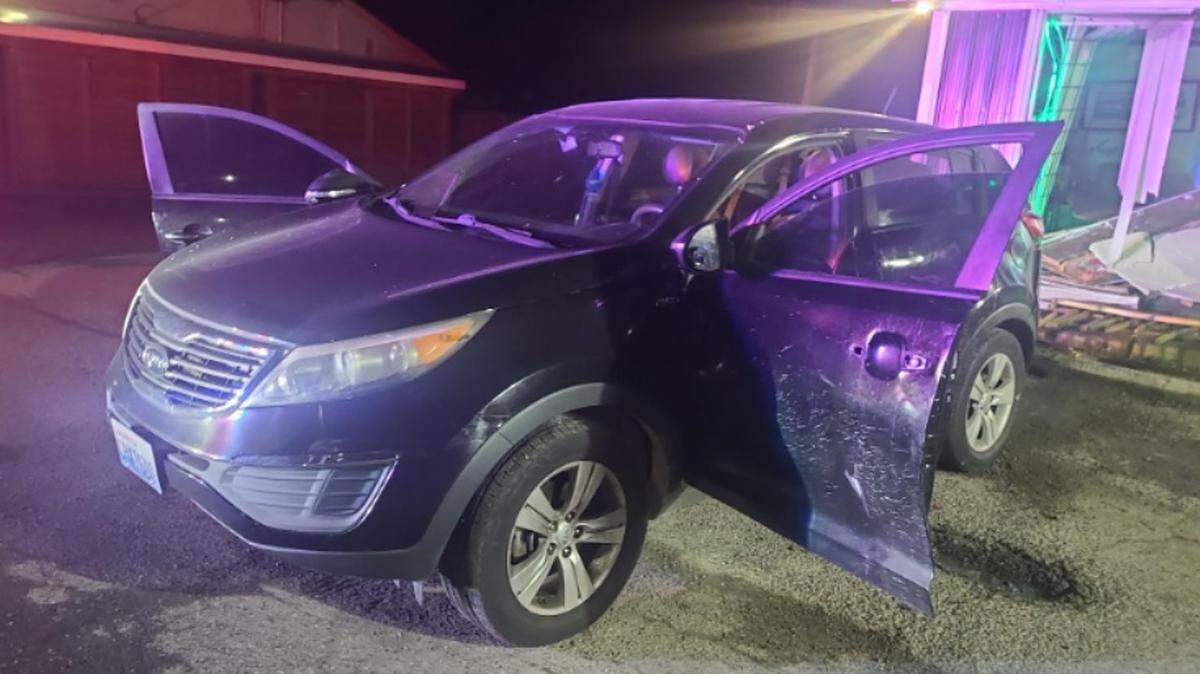 A stolen Kia was used by burglary suspects to ram an Olympia business earlier this month.