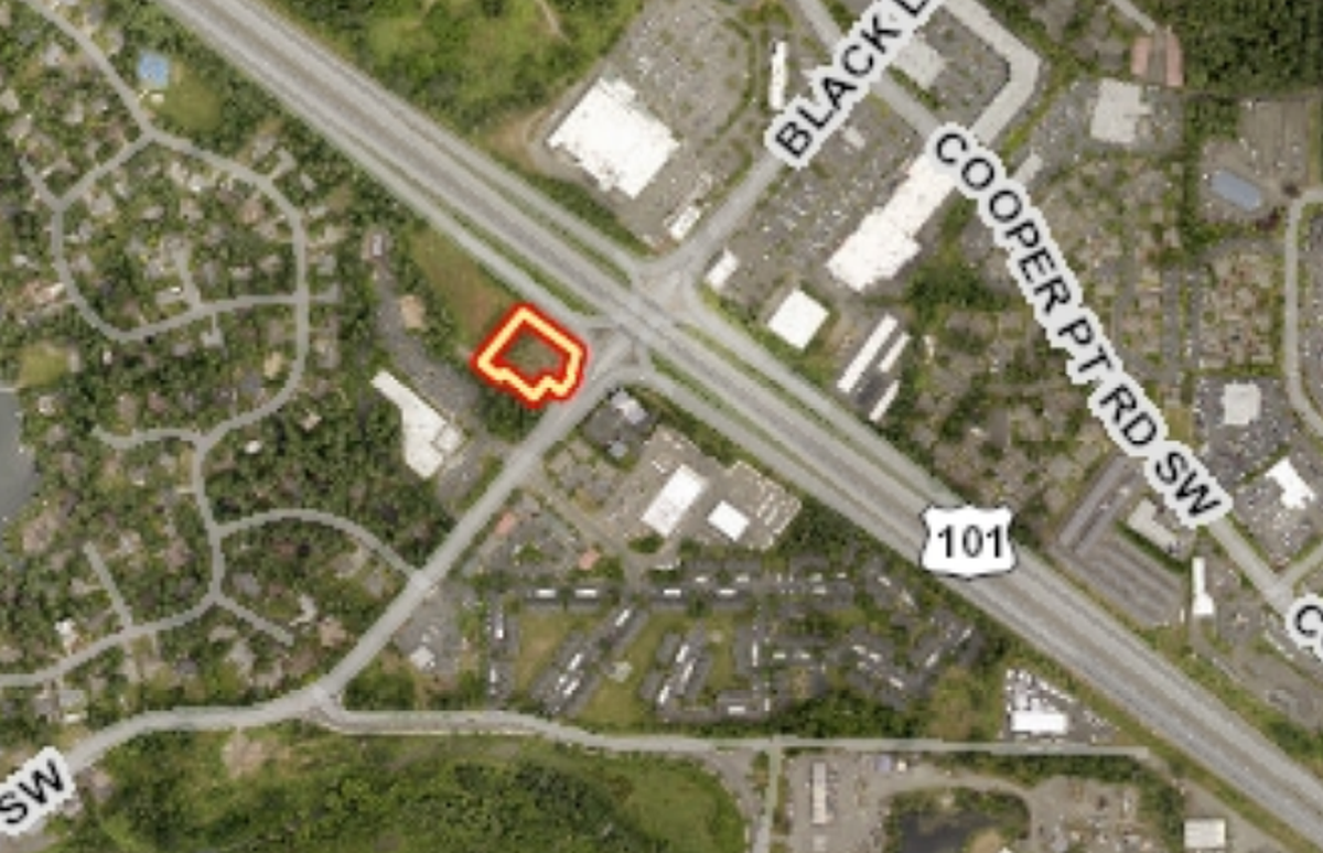 The location of the gas station and convenience store proposal.