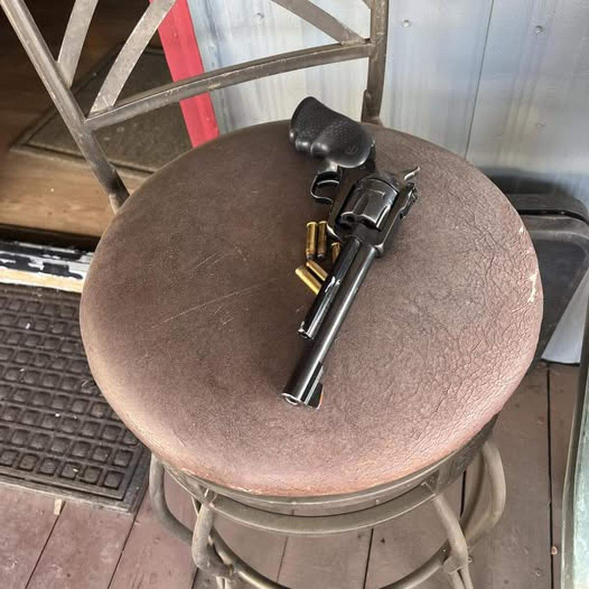 A 49-year-old man was arrested in Rochester, WA after confronting neighbors with a .357 revolver, according to Thurston County Sheriff Derek Sanders.