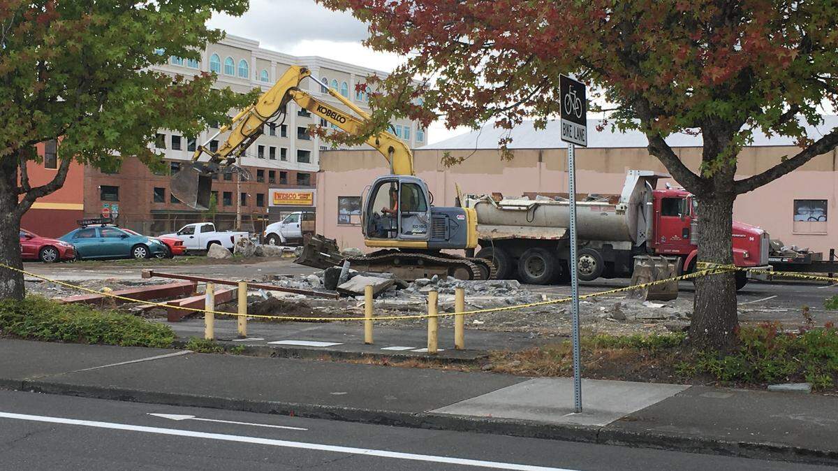 The former drive-thru Washington State Employees Credit Union branch has been demolished, and now the property owner has plans for a 10,000-square-foot office building at Jefferson Street and Legion Way Southeast.