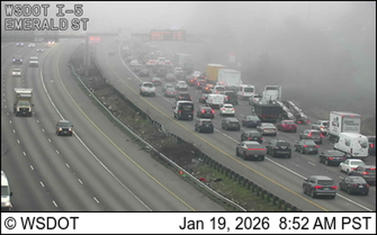 Traffic was slowed in the area of northbound I-5 and Fife early Monday morning after multiple vehicles struck debris and other cars.