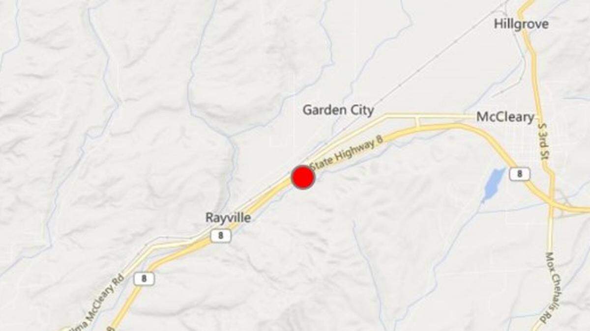 A map provided by Washington State Patrol shows the location of a shooting incident Monday night near McCleary.