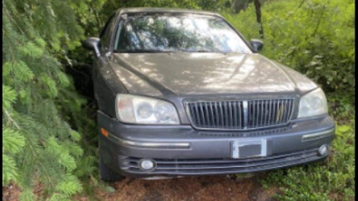 The suspect’s vehicle at the scene of a west Olympia incident on June 12.