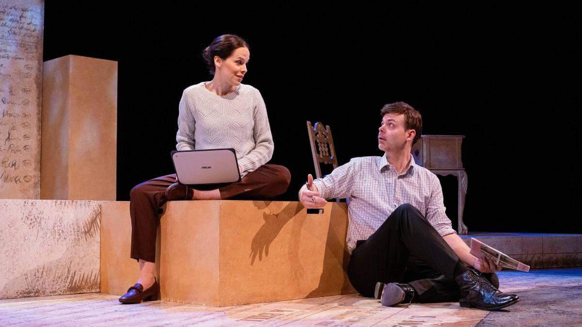 Josephine Keefe as Sara Ridge Polson and Avery Clark as Ben in Harlequin Productions’ ”Sovereignty.”