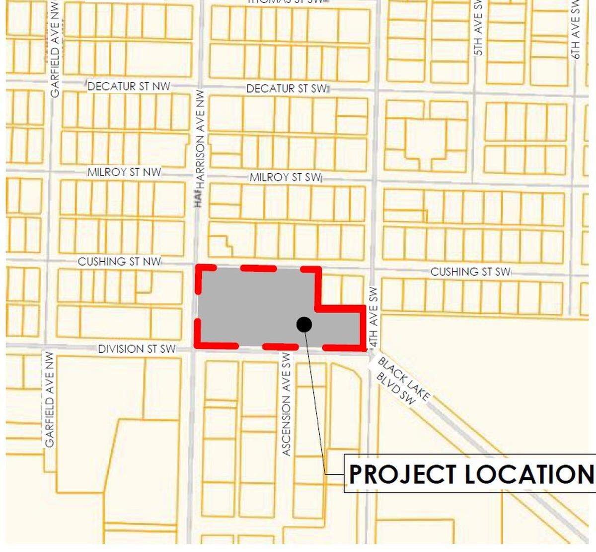 The location of West Central Park and two new proposals for it.
