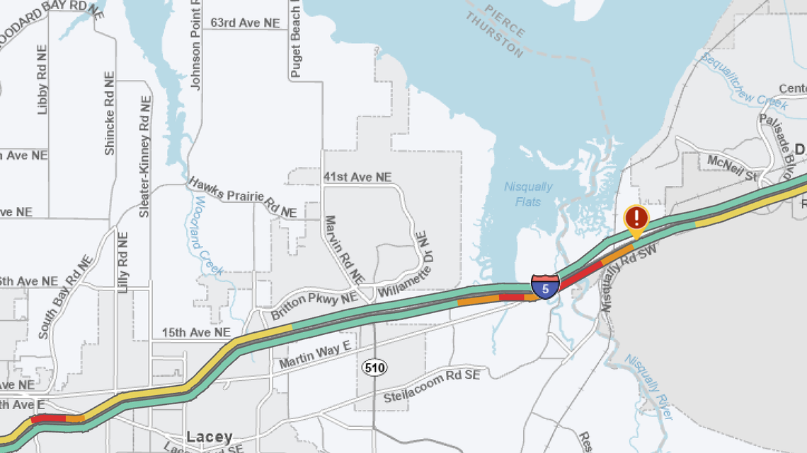 I-5 delays expected as crews fix damaged power lines near Thurston-Pierce line