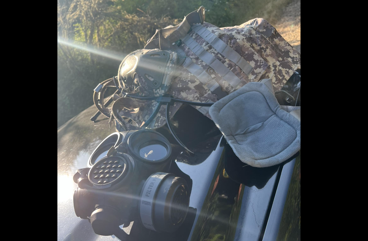 Sheriff Derek Sanders shared a photo of the gear Jesse Fermon, 40, allegedly carried when he surrendered to deputies Wednesday at a home near Rainier. Fermon has been acussed of residential burglary, domestic violence, violating a protection order, domestic violence, and resisting arrest.