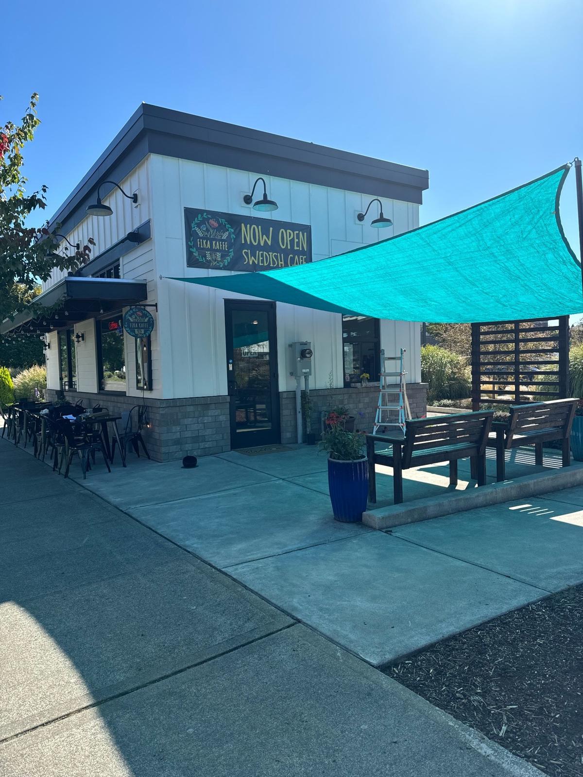 The exterior of Fika Kaffe on Henderson Boulevard at Briggs Village in Olympia.