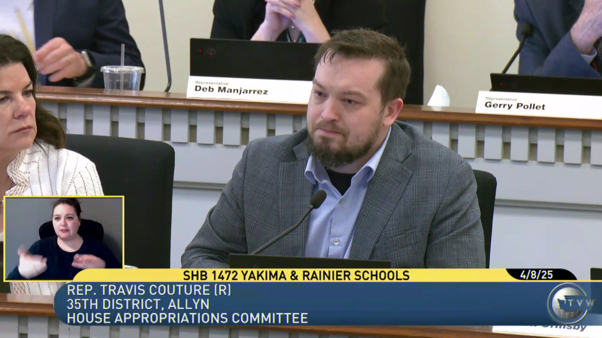 State Rep. Travis Couture, an Allyn Republican, delivered an impassioned speech ahead of the April 8 committee vote on HB 1472.