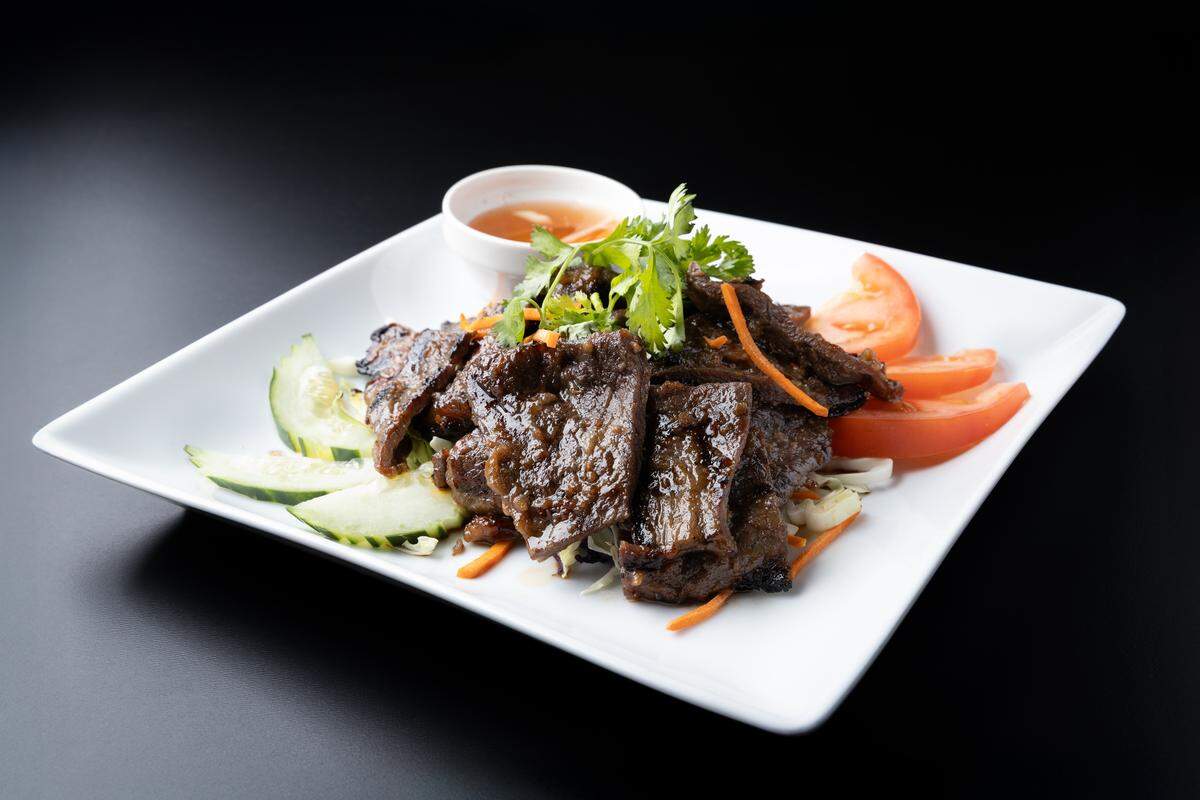 Red Lantern Asian Fusion’s Heavenly Beef dish.