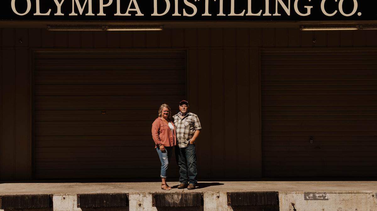 Lesa Givens and Ray Watson of Olympia Distilling Co.