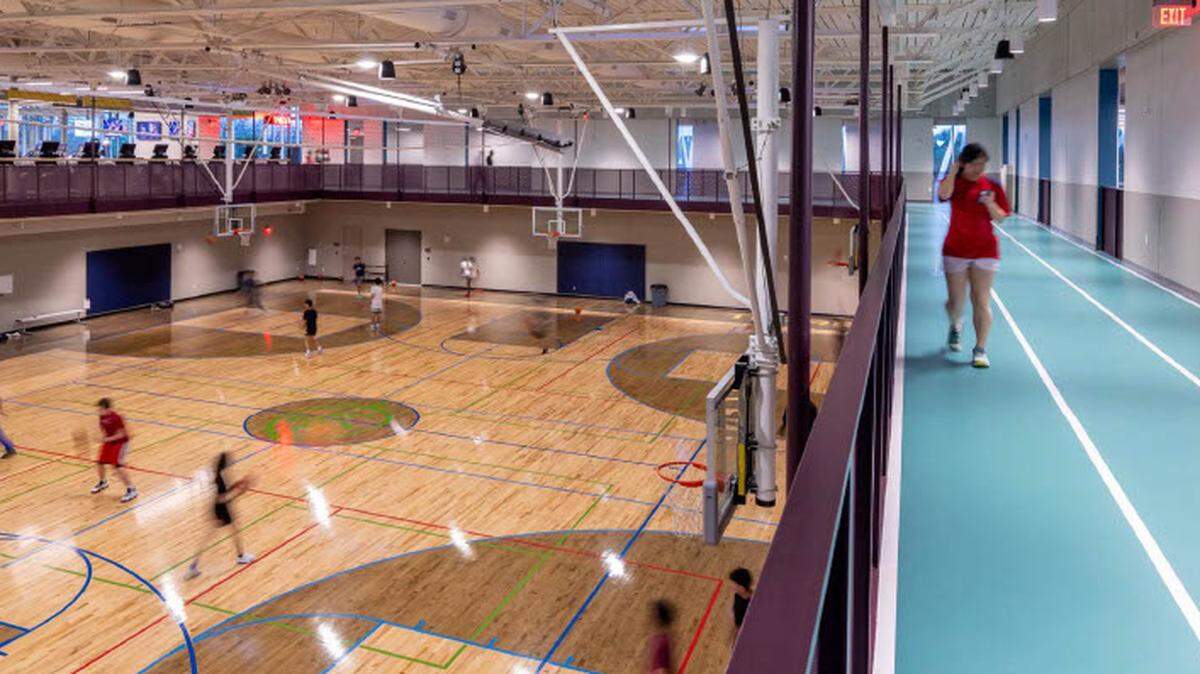 The City of Tumwater has contracted with Barker Rinker Seacat Architecture to design a new community center with amenities for all ages. This is a rendering of a possible layout for an indoor track and hard courts.