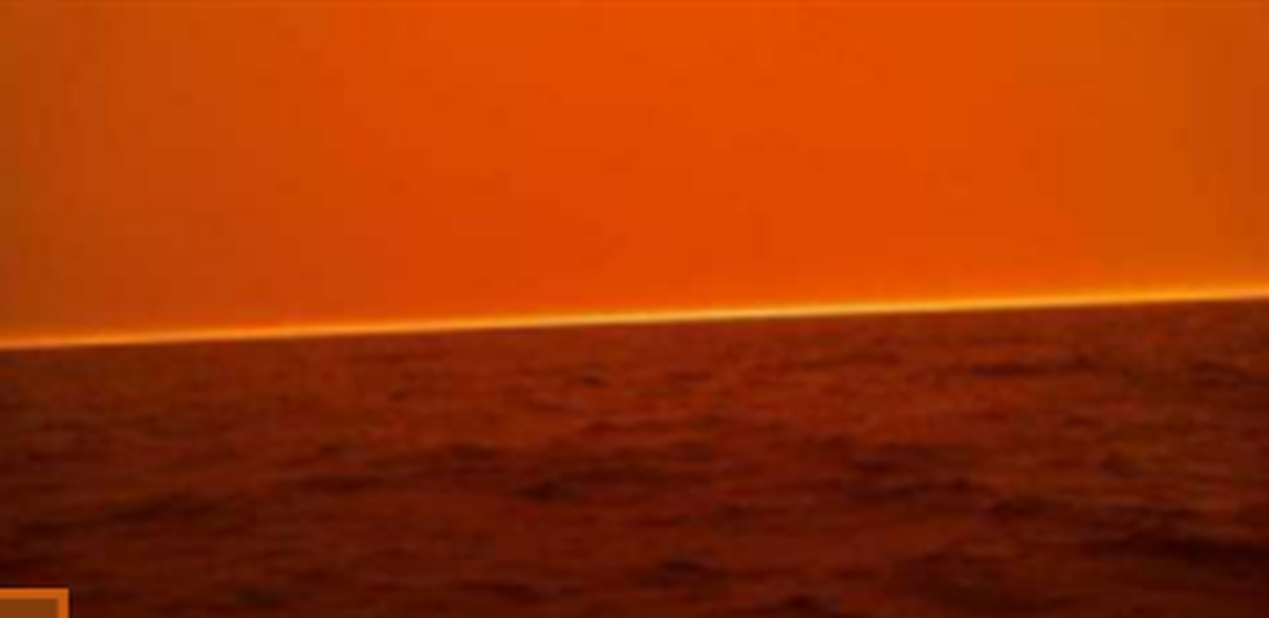 This is what the West Coast fires look like 20 miles out in the Pacific Ocean, off the coast of Oregon.
