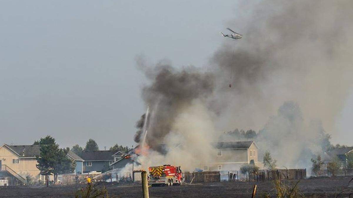 Crews respond to a fire near First Street Northeast and Railway Road Southeast in Yelm.