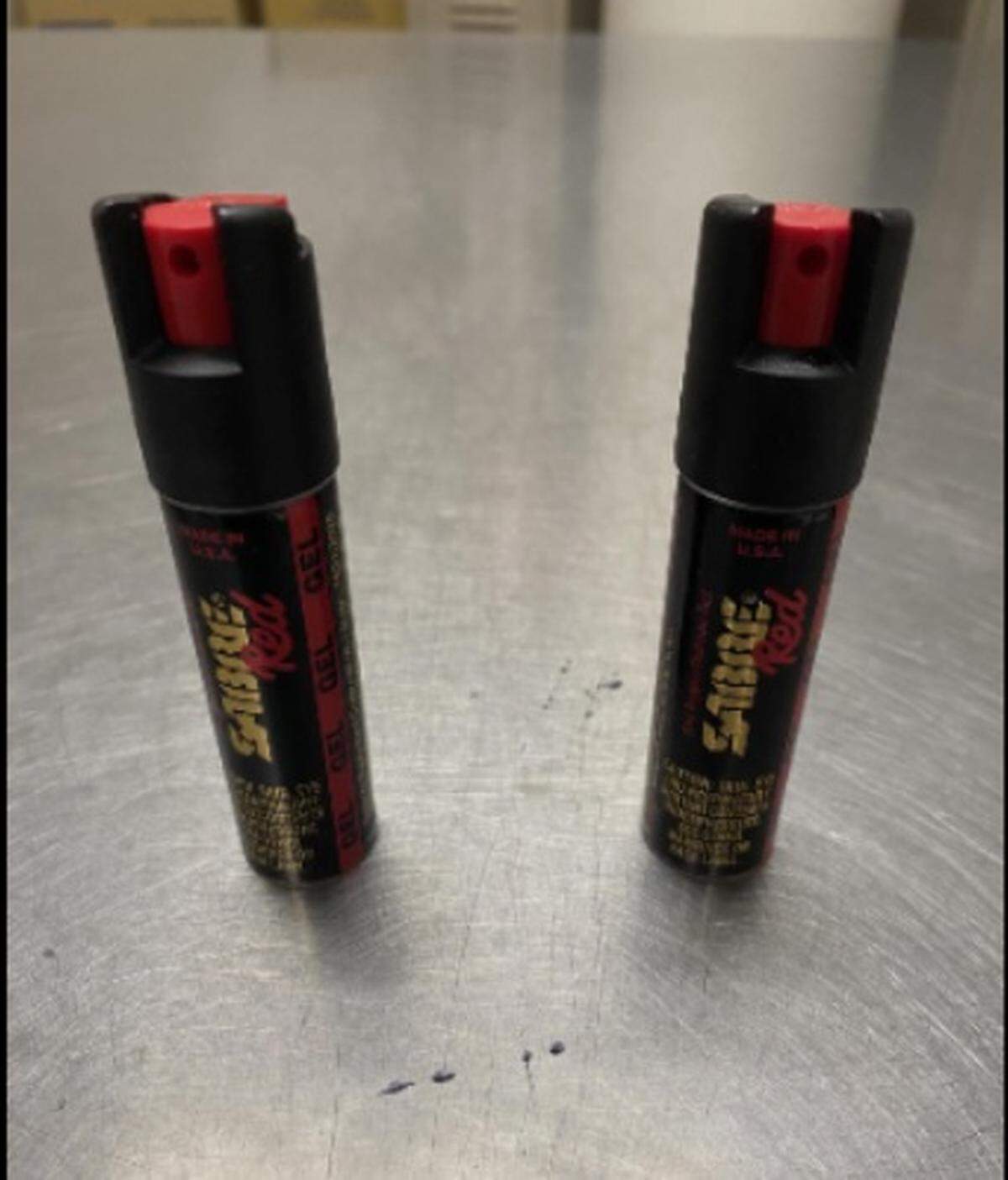 The pepper spray found on a suspect Oct. 28