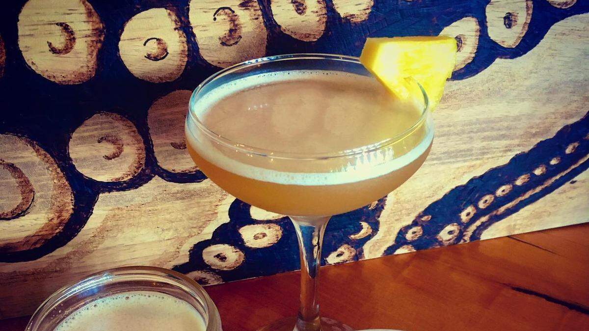 Octapas’ Viva la Piña, made with house infused pineapple rum, Amargo de Chile (a spicy liqueur), lime and pineapple juice.
