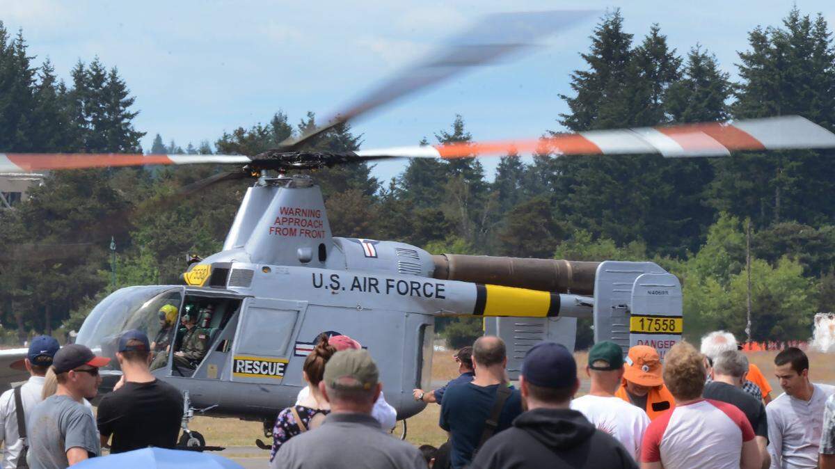 The Olympia Flight Museum’s Kaman HH-43 Huskie helicopter prepares to lift-off during the 21st annual Olympic Air Show June 16. The helicopter is the only remaining flying model of its type left in the world. This year’s air show will be Saturday and Sunday, June 17-18, at the museum.