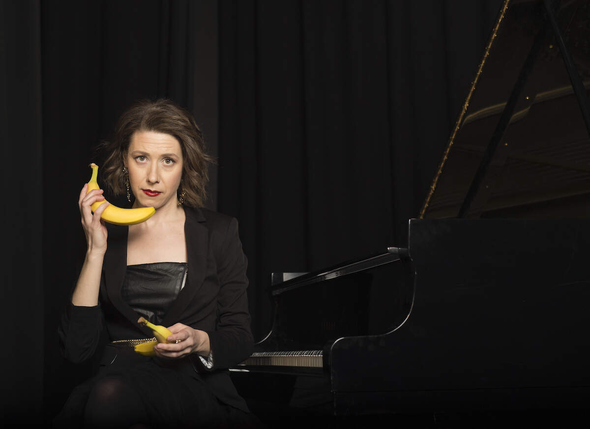 Concert pianist Sarah Hagen mixes music and comedy in “Perk Up, Pianist” happening Saturday, May 21, at The Washington Center for the Performing Arts.