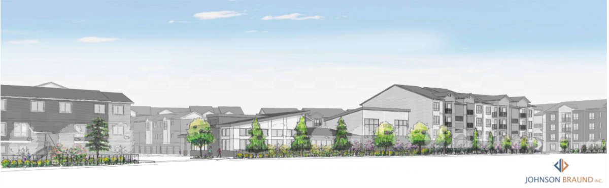 A rendering of new apartment buildings that will be constructed on an undeveloped property between Ninth Avenue Southwest and U.S. 101, which is south of MultiCare Capital Medical Center in west Olympia.