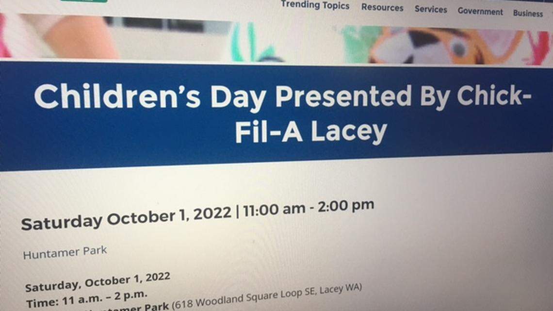 North Thurston Public Schools was a community partner in the city of Lacey Children’s Day, which was sponsored by Chick-fil-A. Some residents are unhappy with that association.