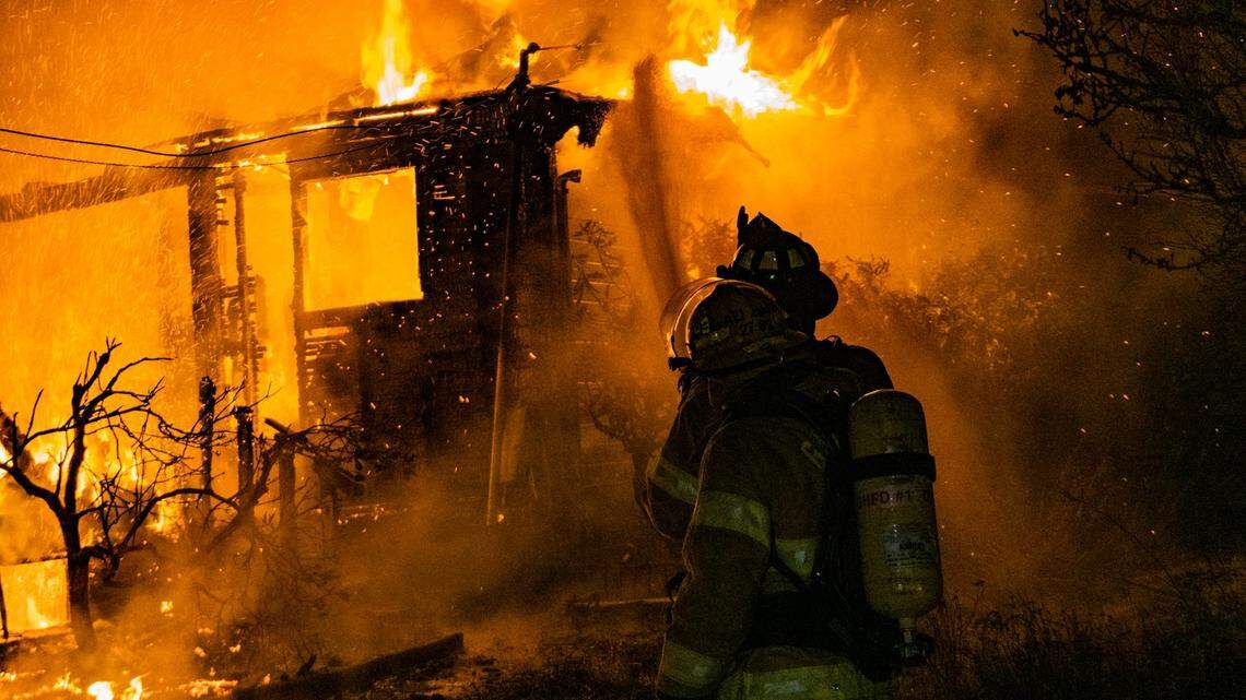 An abandoned residence in Elma was destroyed by fire early Sunday evening, according to Grays Harbor Fire District 5.