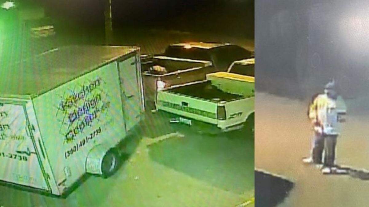 The Lacey Police Department is looking for two men connected to the theft of a trailer from Nov. 11.